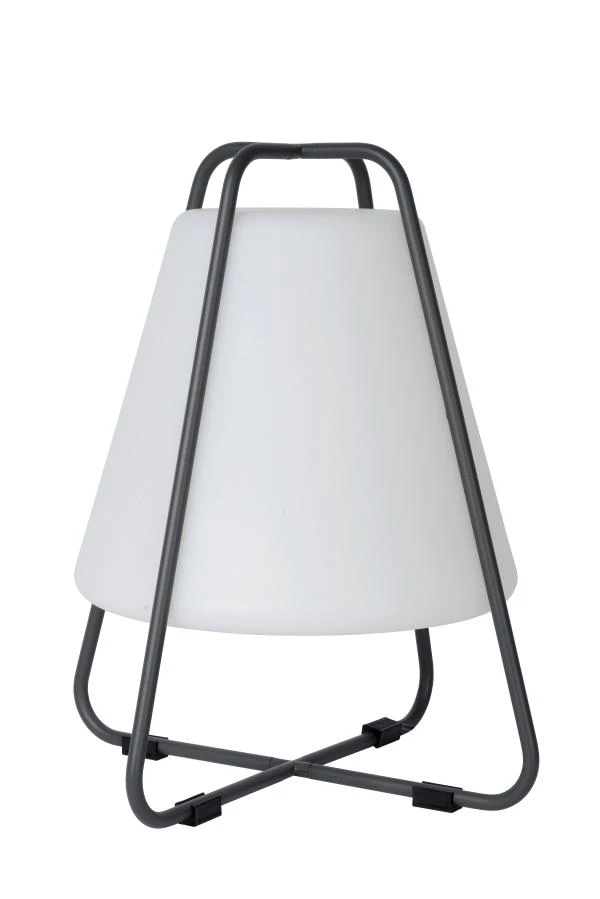 Lucide PYRAMID - Lampe de table Intérieur/Extérieur Rechargeable - Batterie/Piles - LED Dim. - 1x2W 2700K - IP54 - Anthracite - UIT